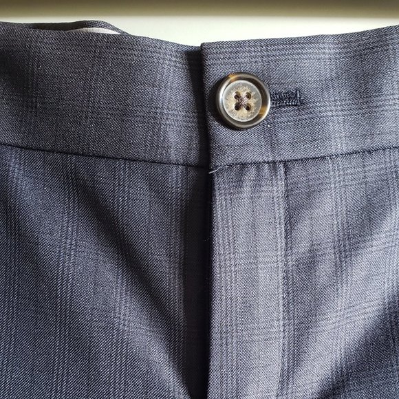 Banana Republic straight leg navy plaid pants - Picture 4 of 5